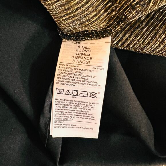 Banana Republic Metallic Sleeveless Hi Low Maxi Dress Size 8 Gold Brown - Picture 6 of 10